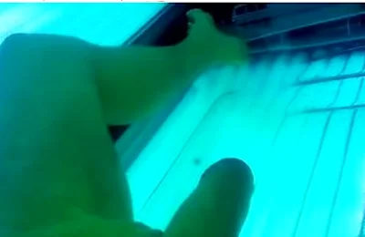 Justa9er Playing Around In Tanning Bed With My Big White Cock