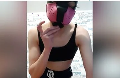 Cute Pup Cumming In His Cage