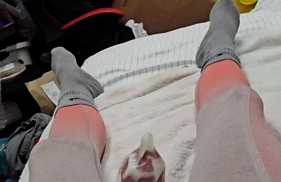 Crossdresser Cums Into a Nice Pair of Panties While Wearing Nike Socks and Shorts