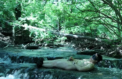 Flexing by the Waterfall, Trying to Sneak a Little Private Moment…