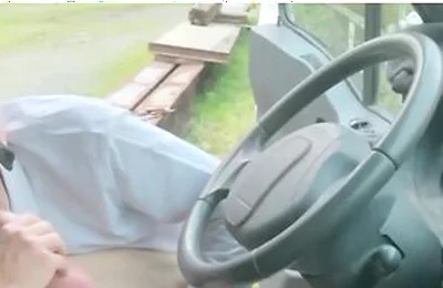 Masked Cock Sucker In Suit Blows My Big Dick In My Truck With The Door Wide Open