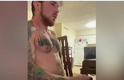 Big Load At The End Solo Tattoo Muscular Guy Masturbation