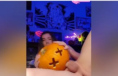 Big Dick Femboy Fucks Pumpkin For Halloween