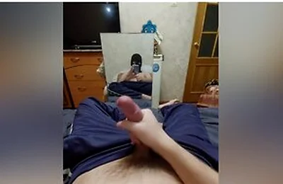 Young Russian Guy In Sweatpants And Balaclava Jerks Off