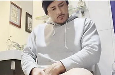 Stepdaddy In Gray Hoodie Jerkin Off