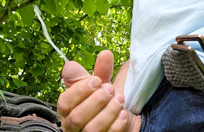 My Big Fat Cock! Playing and Cumming Outside