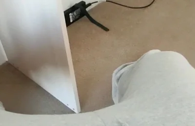 When I'm Home Alone - Jerking off My Shaved Dick Ended in an Orgasm on a Gaming Chair