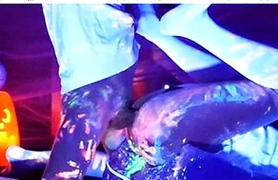 Femboys Messy Halloween Flip Fuck With Glow Paint