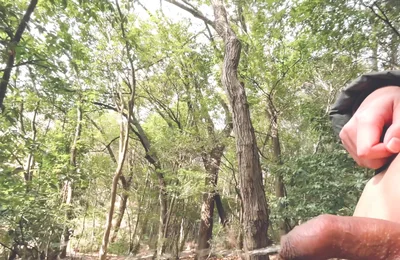 A Boy with a Small Foreskin Pees a Huge Stream Outdoors