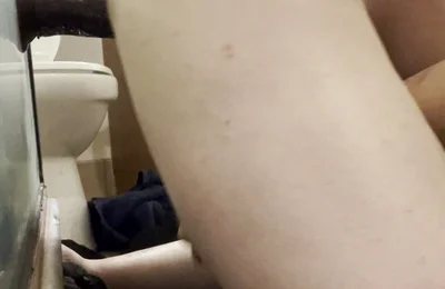 White Boi Bent Over on the Floor Using Big Dildo