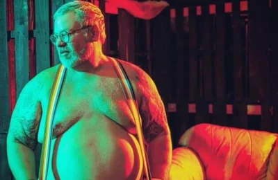 Fat Stepfather Old and Fat but Still Horny with Fat Cucumber