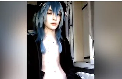 Gay Femboy Play With His Tummy & Dick