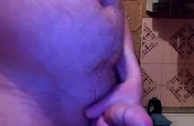 A Dude Jerks Him off in the Bathroom Until He Splashes the Floor