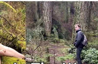 Blond Twink Pisses And Cums In Public During A Walk In The Forest