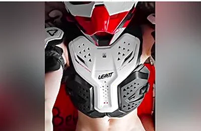 Guy In Motocross Gear And Mxhelmet Jerks Off And
