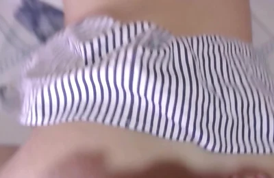 I Lift a Femboy's Skirt and Fuck His Huge Tight Ass Bareback Until I Cum