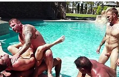 Summer Poolside Cock Fest And Dp With Johnny Rapid And Draven