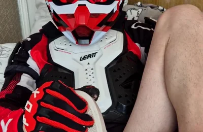 In Biker Gear, He Brought to Orgasm