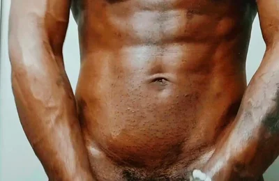 Oiling up My Big Black Cock