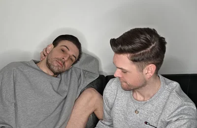 Hung Uncut Brotosh Lads Side by Side Masturbation