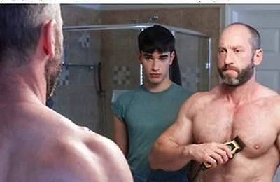 Shy Stepson Rob Quin Helps Shaving His Hunk Stepdad Muscled Madisons Balls