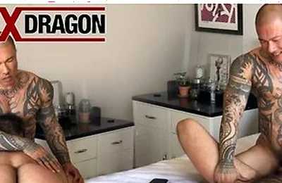 Inked Asian Damian Dragon Satisfied In Trip Richards Asshole
