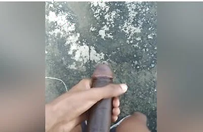 Morning Verbal Jerking Off Big Black African Dick Outside Huge Cumshot Feet