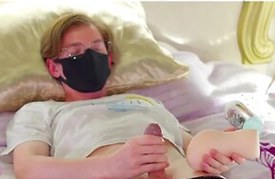 Femboy Plays With Flashlight And Vibrator