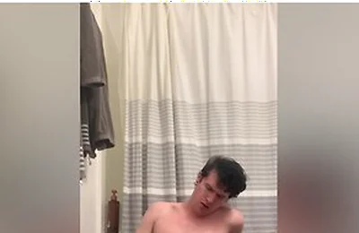 Twink Shows Off, Plays With His Hard Cock And Fucks His Ass With A Dildo Until He