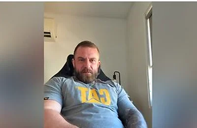 Built Aussie Bloke Edges In Office Chair & Explodes Pov All Over Your Face