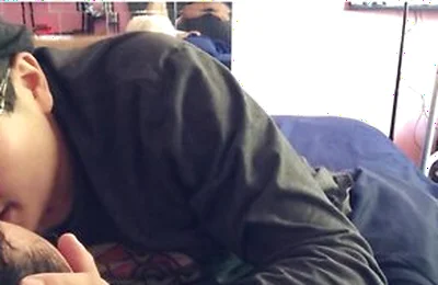 Latino Stepdaddy Kisses Boy Sucks & Titties