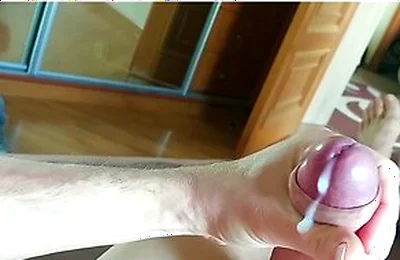 Huge Uncut White Dick Cums Tons Of Cum