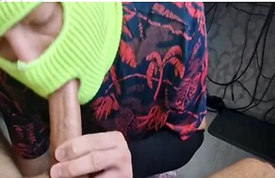 A Man In A Skirt Sucks My Huge Dick, Eat My Cum Man!