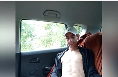 Boy Is Having A Great Time In The Back Seat Of The Car
