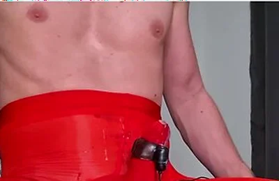 Sissy Boy Cumshot Through Nylon Bodysuit While Riding Fat Cock Anal Orgasm Lingerie