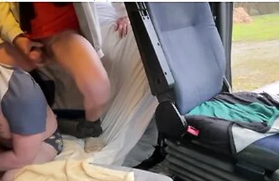 Public Truck Cruising We Flash Our Bulges And A 3-way Begins Inside