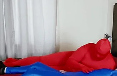Gay Spandex Frotting And Rubbing In Zentai Catsuits