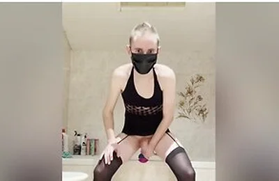Crossdresser Twink Inserting Dildos Deeper And Harder, Cumming A Lot