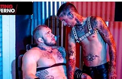 Sub Bitch Caged & Railed By Tatted Hunk - Davin Strong, Ryan Sebastian