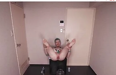 Rose Bud And Axel Abysse - Deviant Jock Stuffs Huge Amount Of Food In His Prolapsed Asshole