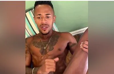 Black Man Cumming With A Cock In His Ass
