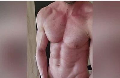 67 250lb Stud Getting Oiled, Flexing And Cumming Hard