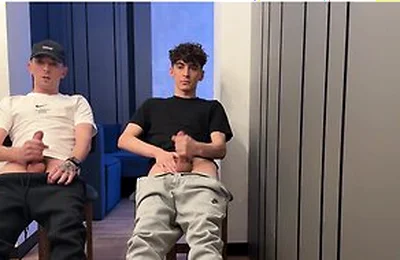 Two Lads Jerking Off Uncut Dick And Cum