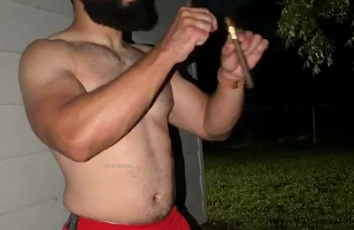 Muscle Cub Cigar and Cum Outdoors