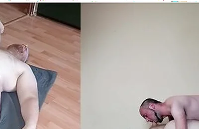 Big Bear Eating Chasers Ass, Lickin, Sucking, Cum Eating