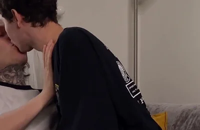Couch Kiss and Blowjob Turn Into Raw Ride and Mutual Orgasm