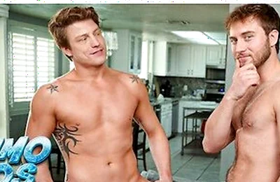 Logan Aarons In Muscle Hunk & Bearded Jock Realize They Share The Same Guy - Then Smash