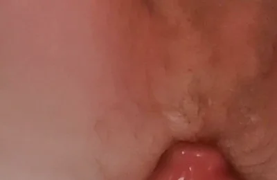 Massive dildo in my hairy ass