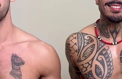 Tatted Hung Stud Fucks Latino Bareback Hung Papi Azael Maluma