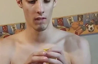 Blowing up a Huge Smiley Balloon While Jerking off